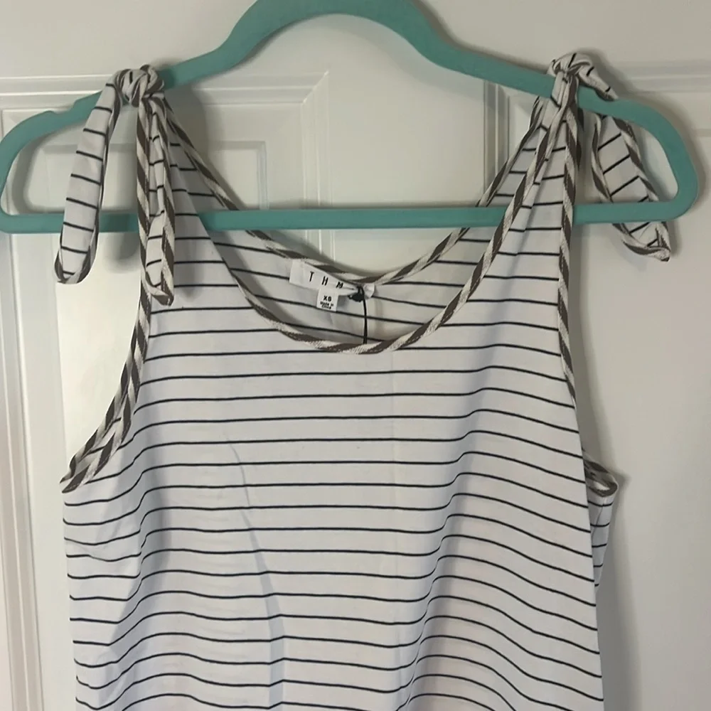 NWT THML Size XS Black & White Striped with Beige around the seams - Picture 2 of 8